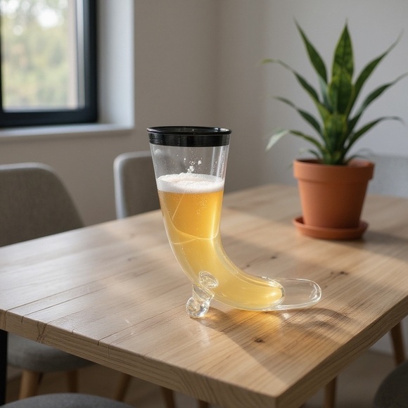 Vintage Handblown Clear Horn Drinking Glass Viking Romania Wedding Toast Heathen - Picture 3 of 12